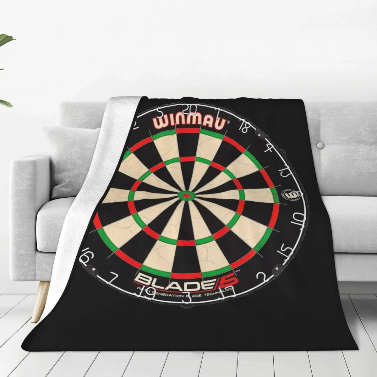 Winmau Blade 5 Dartboard Blanket Fleece Lightweight Throw Blanket Sofa Throw Blanket For Home Bedroom Office Throws Bedspread