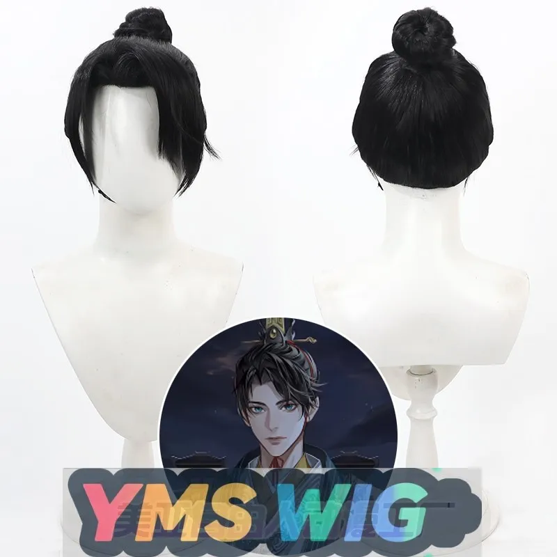 

【YMS WIG】Codename Kite Huo Qidian Косплей Парик Черная боковая часть волос Верхняя булочка