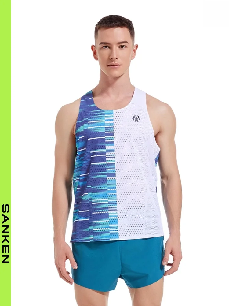 

Новый легкий беговой жилет Sanken 2024 для марафона, спорта и тренировок, с прямым низом, из полиэфирного волокна