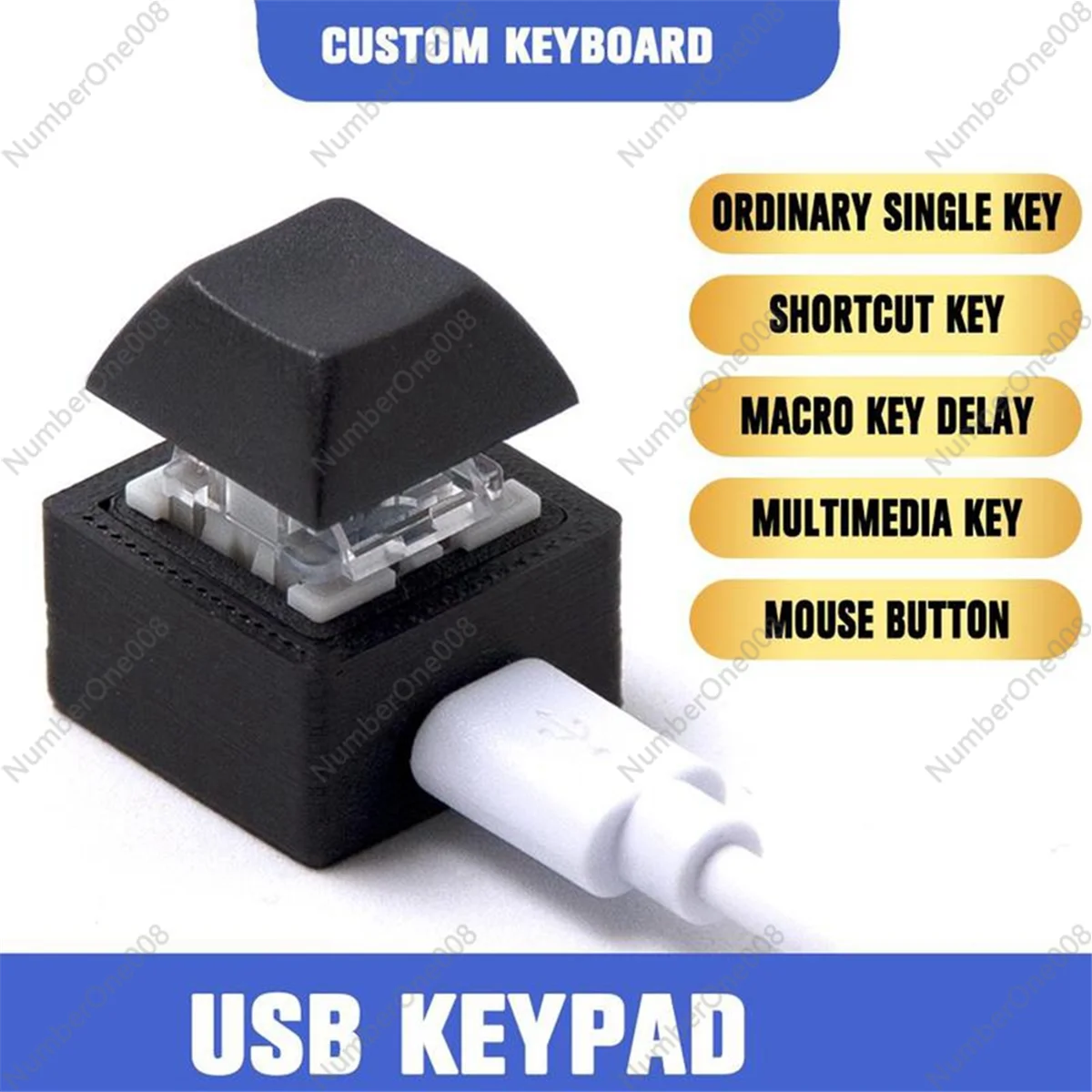 Mini Keyboard Macro Keypad RGB DIY Customize Shortcut Keyboard Gaming Mechanical Programmable Keyboard Red Switch 1Keys