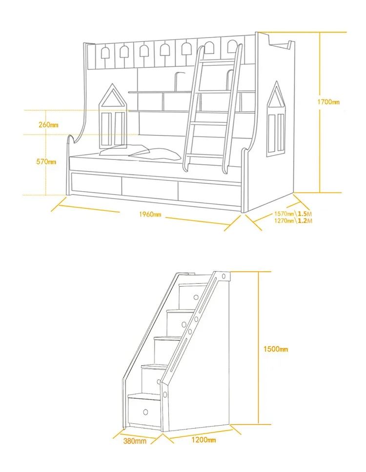l # Solid Wood Children'S Bed Princess Boy Double Bed Mother Adult combination  Bunk Bed