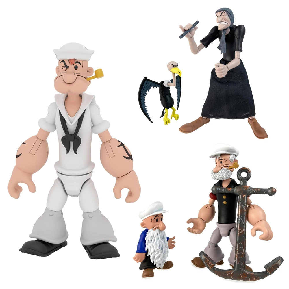

Boss Fight Toys Popeye the Sailor Poopdeck Pappy/Sea Hag/Popeye - White Sailor Suit 6inch Action Figure 1:12 Model Doll Figure