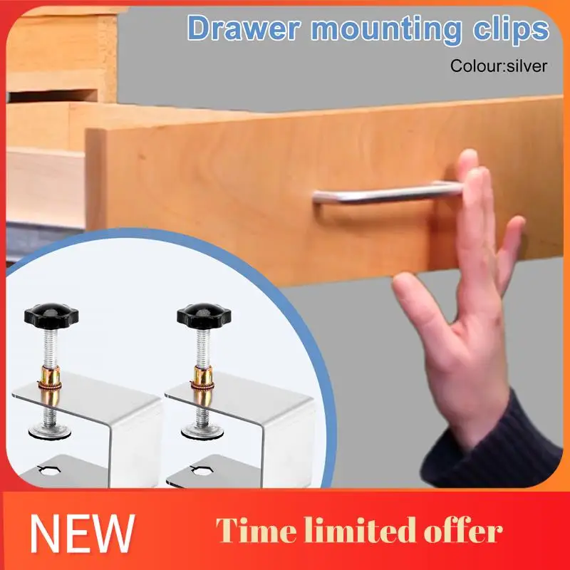 

ABRN-2Pcs Woodworking Jig Cabinet Tool Home Furniture Accessories Steel Drawer Front Installation Clamps Drawer Panel Clips
