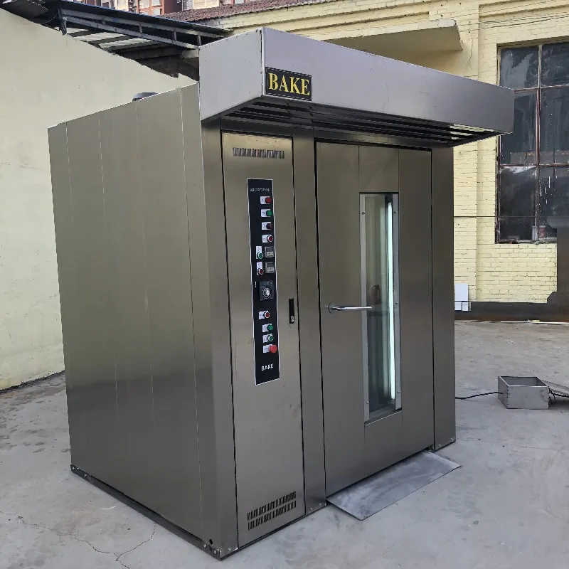 High Quality 16/32/64 Trays High Efficiency Double Trolley diesel Oil Selling Rotary Rack Oven in Stock with Best Price