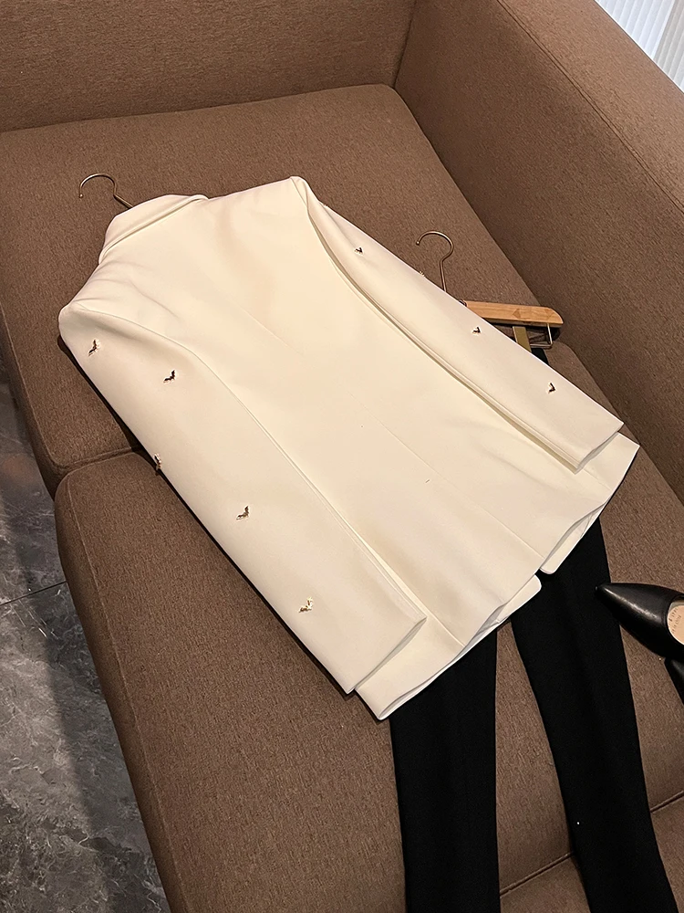 Schickes Design Star Faion Bat Bead Slim Fit Midi-Länge Anzug Jaet A30 Commute Sle Long Sve Formal Damen Jaet