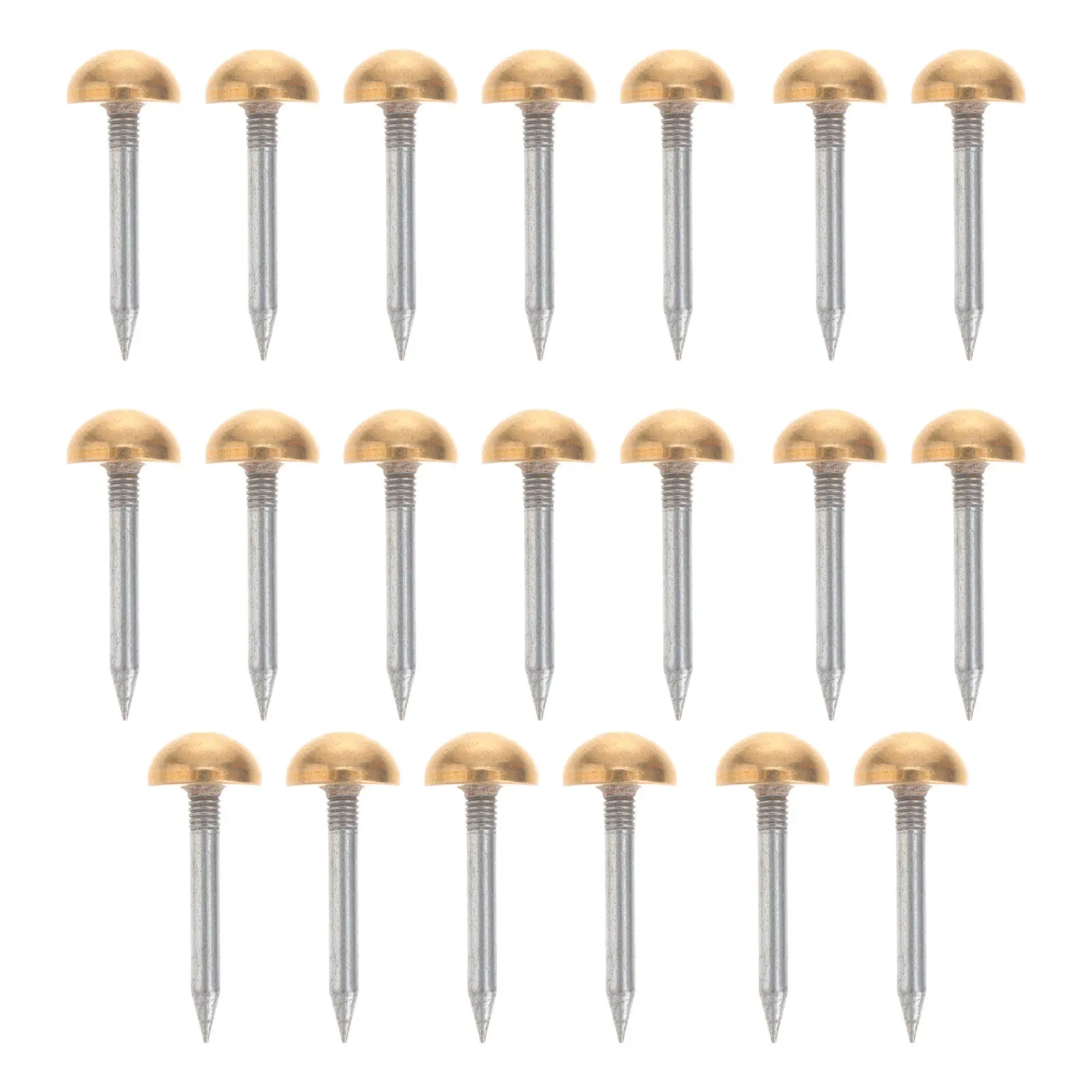 20Pcs Smooth Burr-Free Copper Furniture Tacks with Sharpened Head Horizontal Stripes Rust Resistant Upholstery Nail for Sofa