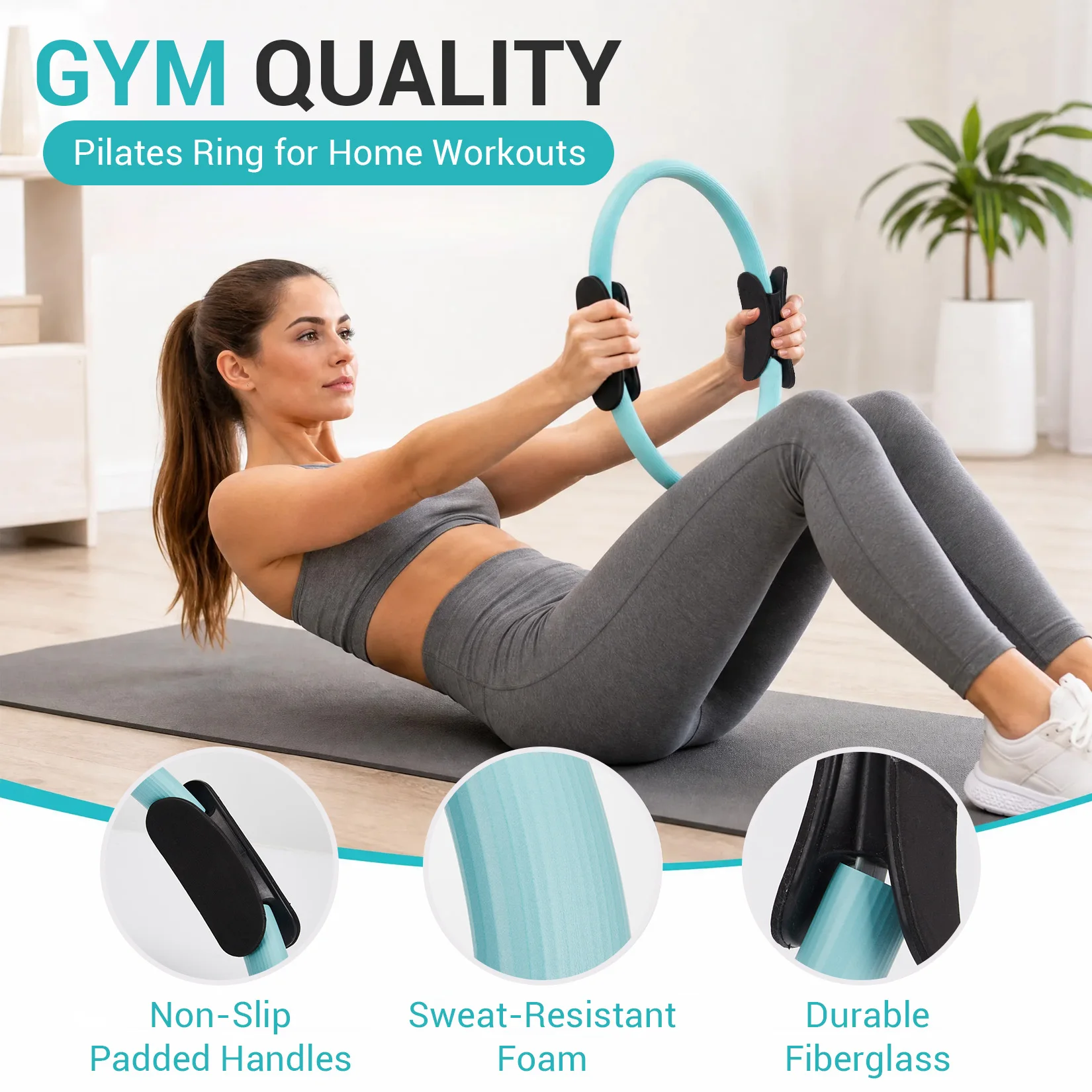 7-in-1 Pilates Magic Circle Kit for Home Workouts, 15