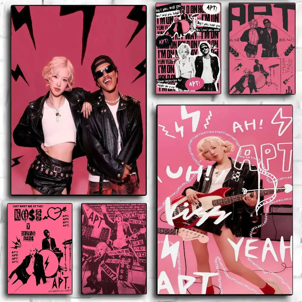 1 قطعة ألبوم APT. المغني R-Rose B-Bruno الفيلم لزجة الملصقات الرجعية كرافت ورقة ملصق DIY غرفة بار مقهى الجمالية طلاء جدران