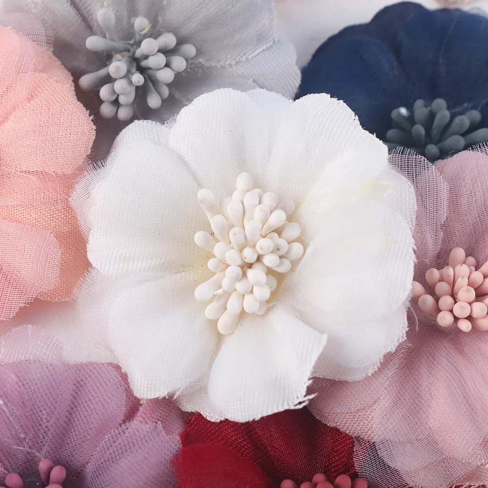 

10pcs Chiffon Artificial Flower Handmade DIY Fabric Flowers for Wedding Party Craft Home DIY Decoration