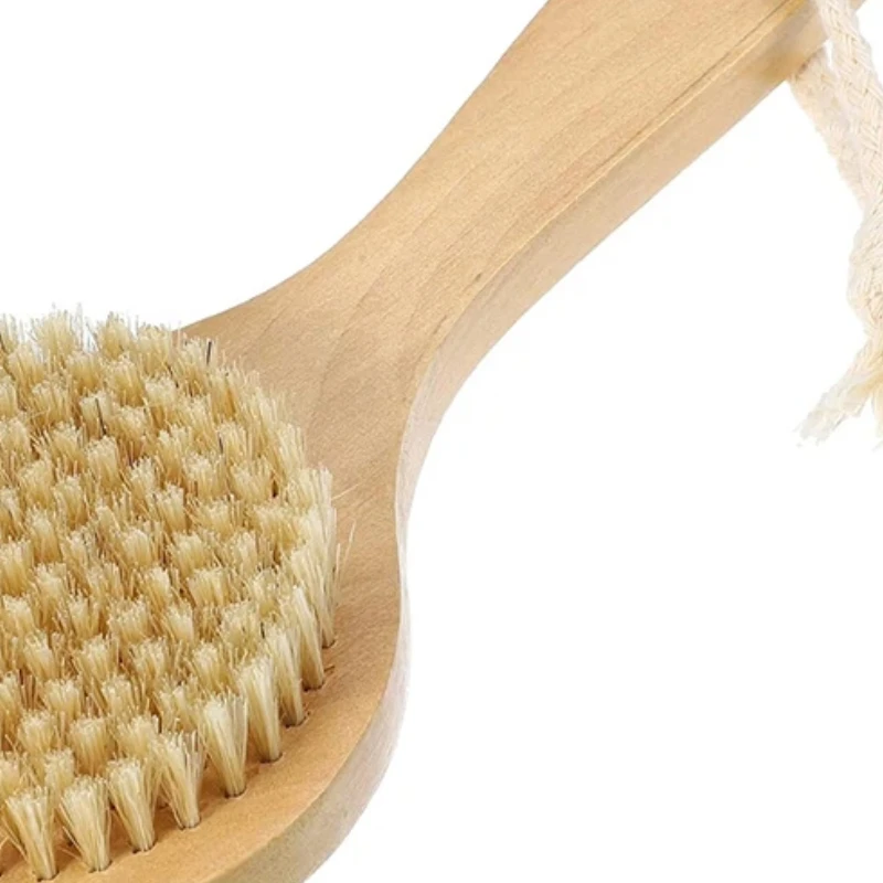 

1 шт. отшелушивающая деревянная щетка для массажа тела для душа, щетка для ванны с натуральной щетиной, мягкая щетка для ванной комнаты для женщин и мужчин, щетка для ухода за кожей