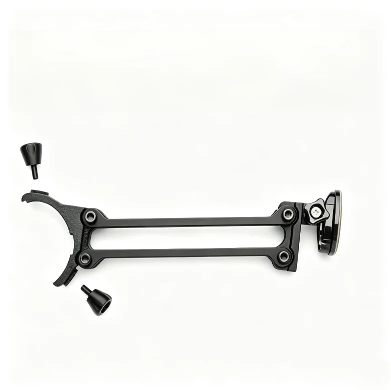 Fish Finder Sonar Depth Finder Mount, 3-Axis Dual-Rod Adjustable Arm, 360° Rotation Bracket for Kayak Canoe Boat