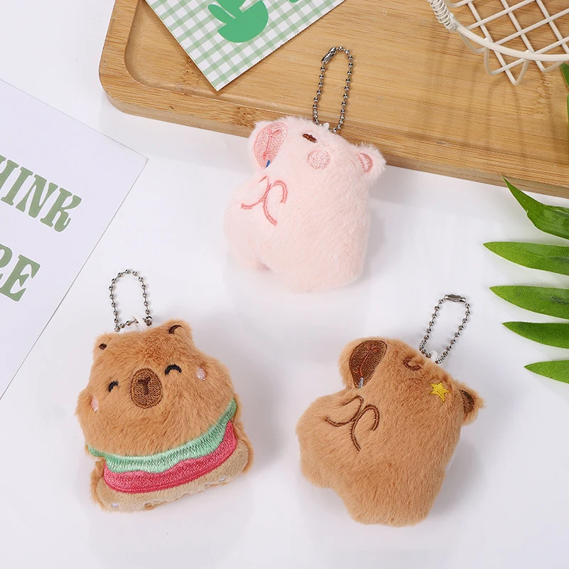 Leuke Capybara Pluche Hanger Cartoon Capybara Gevulde Pop Sleutelhanger Autosleutel Ring Rugzak Tas Decor Kids Gift