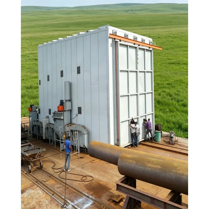 Metal Abrasive Sandblasting Room | Industrial Steel Structure Sand Blast Chamber for Surface Preparation & Cleaning