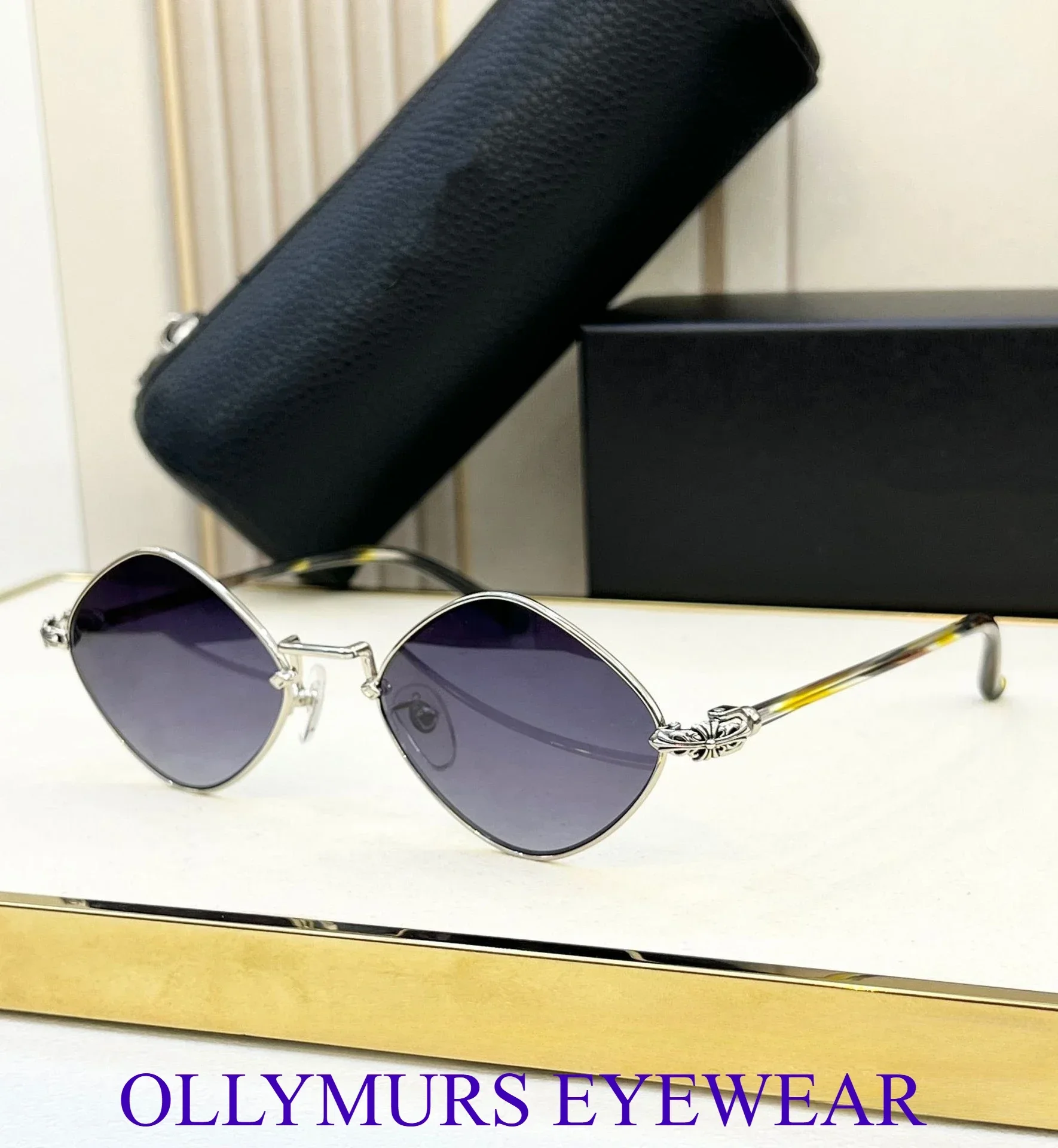 Ollymurs Personalized Premium SunglassesNew Retro Rhombus Small Sunglasses  Concav Cat Eye Sunscreen Sunglasses