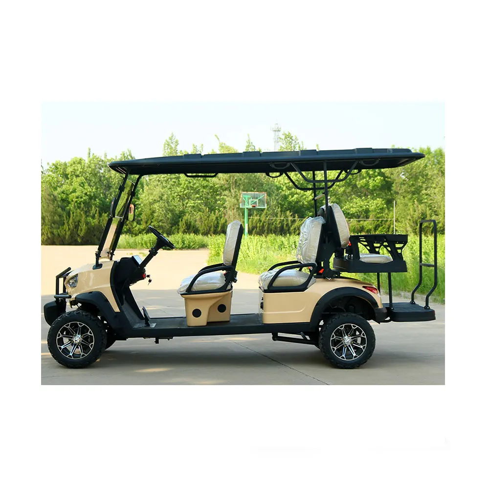Customized 6-Seater Electric Golf Cart 5KW Motor 48V Battery Sale Lithium Steel CE 4+2 Seats Buggy