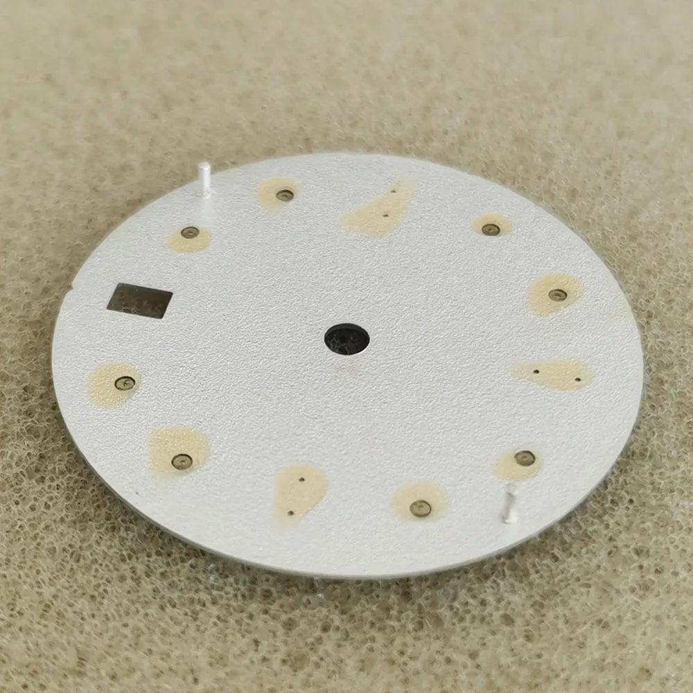 NH35 Dial 28.5mm Green Luminous Watch Dial Single Calendar Light Blue/White/Green Frosted Watch Face for NH36/4R/7S Movement