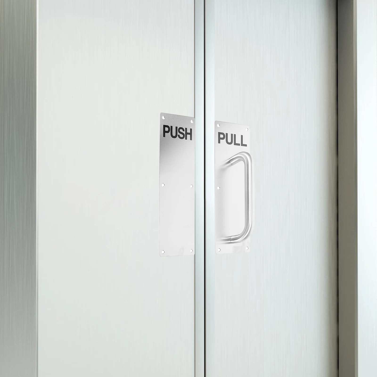 

Fire Door Handle Stainless Steel 304 Push Pull Plate Silver Smooth Opening Residential Commercial Door Hardware