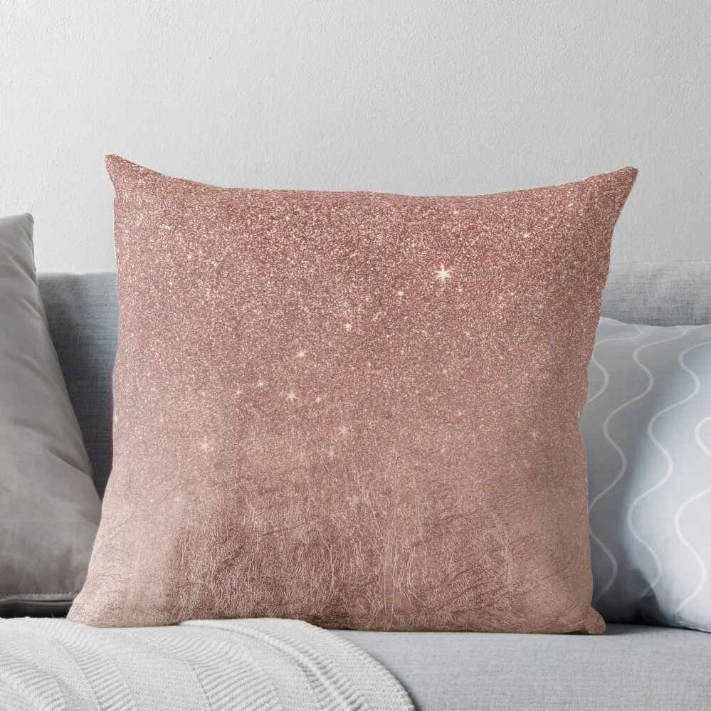 

Girly Glam Pink Rose Gold Foil and Glitter Mesh Throw Pillow Sofas Covers Sofa Cover Marble Cushion Cover Ornamental Pillow