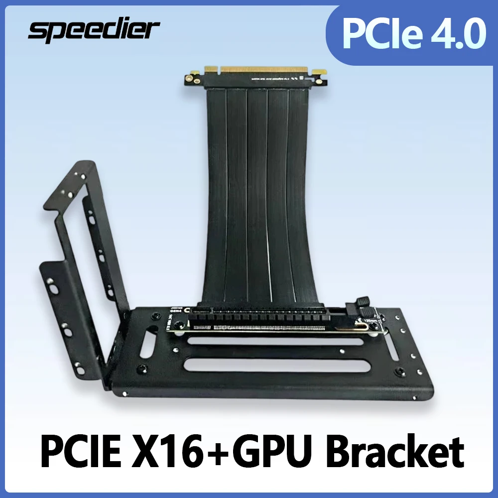 

PCI-E 4.0/3.0 X16 To X16 PCI Express ATX Riser Graphics Card Extension Vertical Mounting Bracket GPU Holder GEN4 Cable Adapter