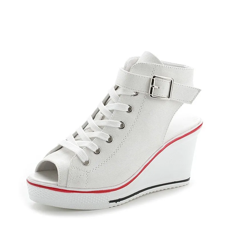 Femmes sandales nouvelle dame plate-forme sandales à talons compensés fermeture éclair confortable femmes sandales bout ouvert décontracté chaussures de sport d'été