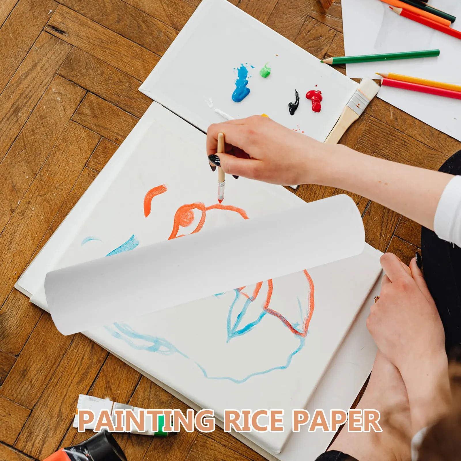 

Thickened Rice Paper for Calligraphy Chinese Painting Writing Practice Durable Air Permeable Supplies 120gsm Large Roll