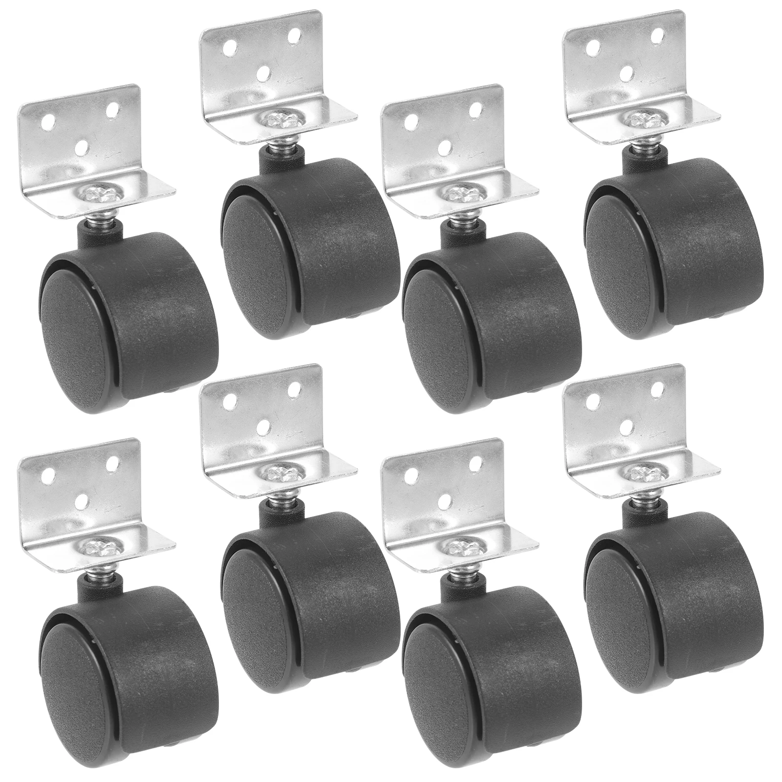 

8 Pcs L-shaped Silk Tooth Universal Wheel Office Chair Caster Wheels for Furniture Replacement Casters Chairs