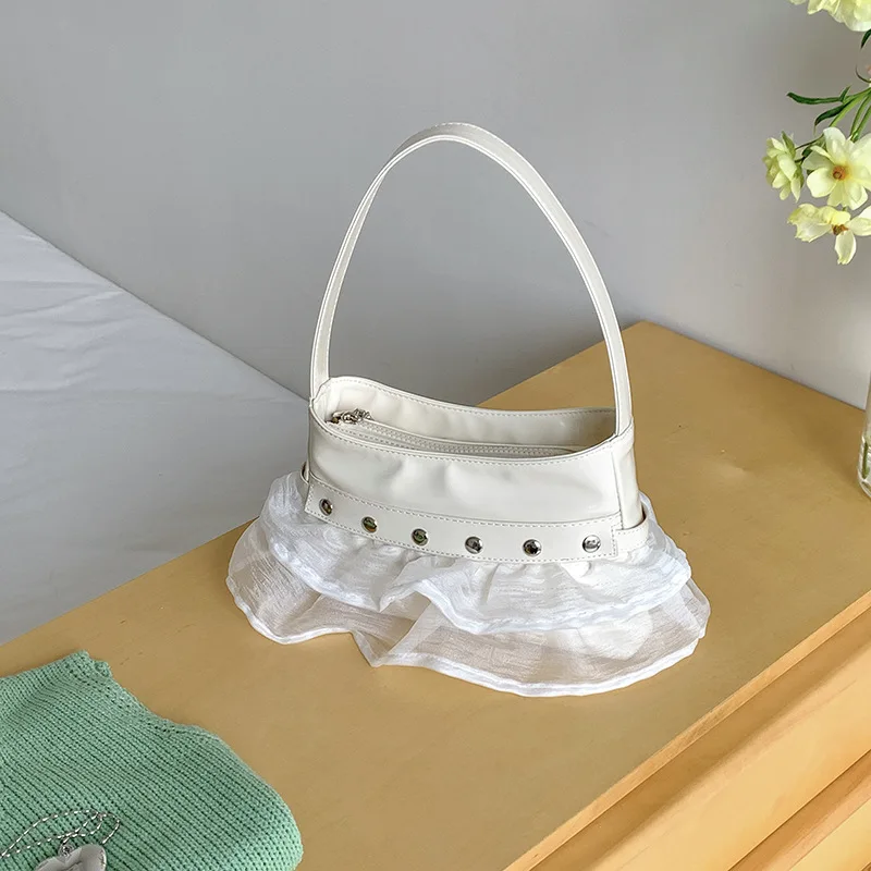 

New Fresh and Sweet Handbag Universal Single Shoulder Bag Korean Version of the Mesh Casual Designer Underarm Bag