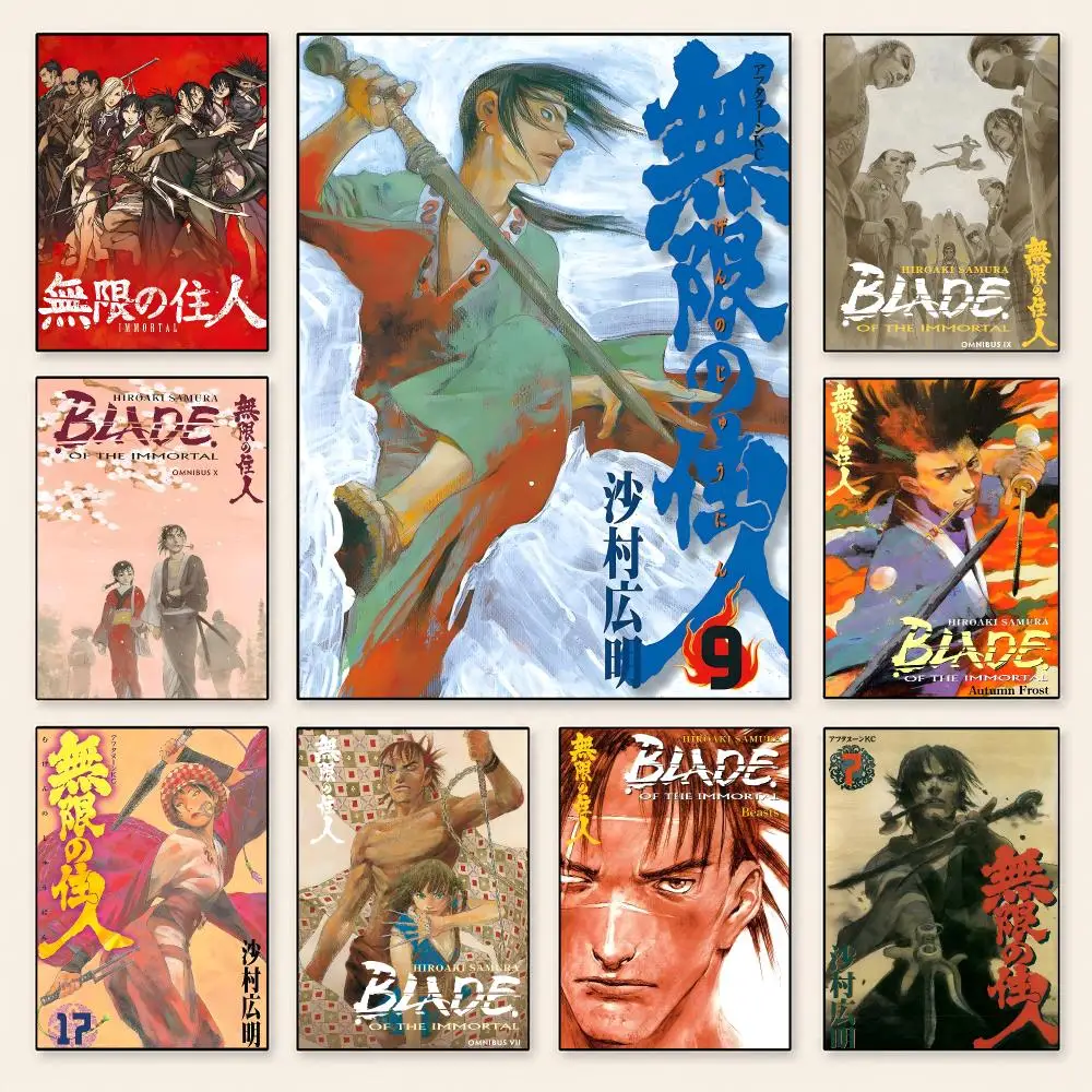 Anime Blade of the Immortal Poster Poster Minimalist Decor HD SelfAdhesive Wall Art for Home Café Bedroom Gift Aesthetic Hanging
