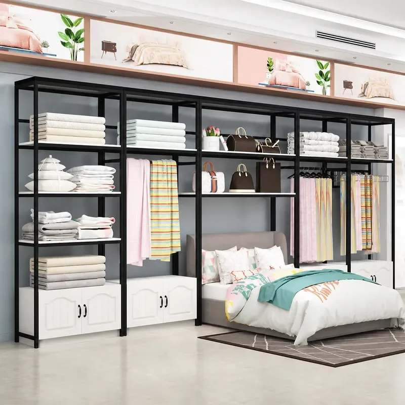 Home Textile Storage Shelf Display Stand Four Piece Cabinet for Quilt Pillow Core Fabric Showcase Bedding Container Wholesale