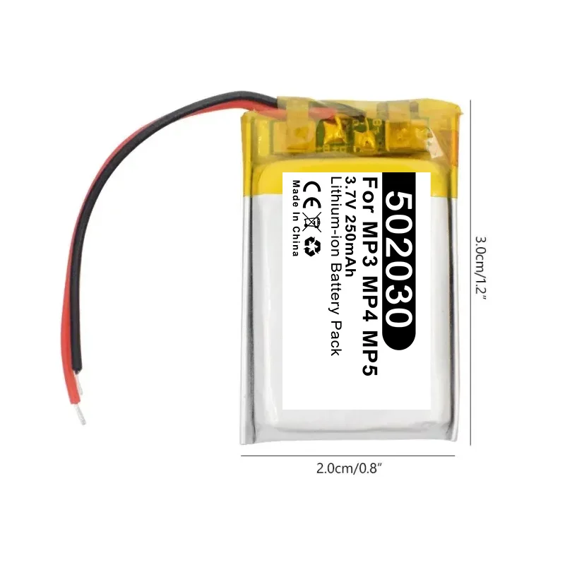 3.7V 250mAh 502030 Lithium Polymer Li-Po li ion Rechargeable Battery For MP3 MP4 MP5 GPS DVD tablet Bluetooth camera Lipo cell