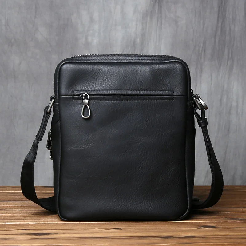 NZPJ Herren-Umhängetasche, Oberschicht, Rindsleder, Trend-Umhängetasche, Leder, lässig, Jugendmode, Herrentasche, geeignet für 10-Zoll-iPad – Detail 6