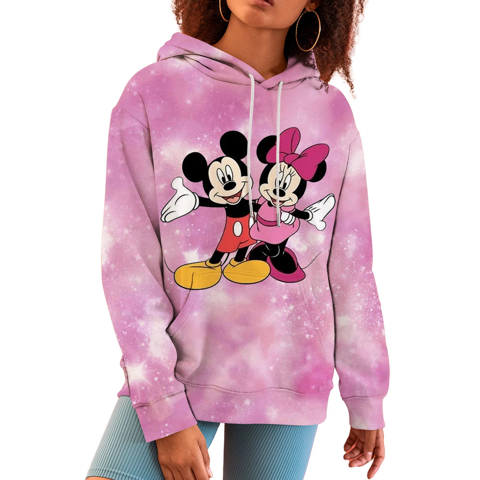 Fashion Design Women\'s Disney Mickey Mouse Hoodies Autumn Female Casual Long Sleeved Basic Clothes Woman Sweatshirt Loose Top