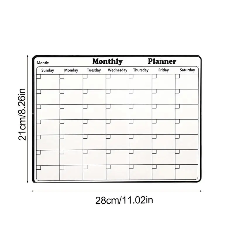 Calendario magnético de borrado en seco para nevera, pizarra blanca, horario familiar