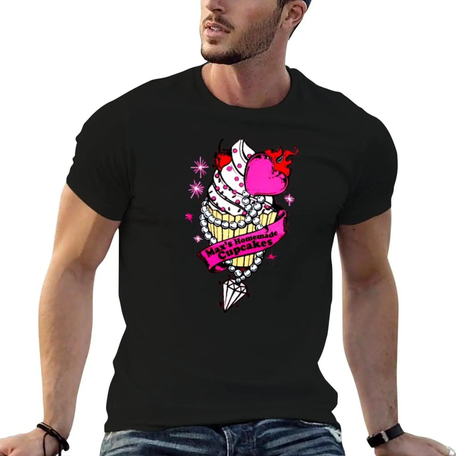 Maxs Homemade Cupcakes T-Shirt tops funny costumes slim fit t shirts for men