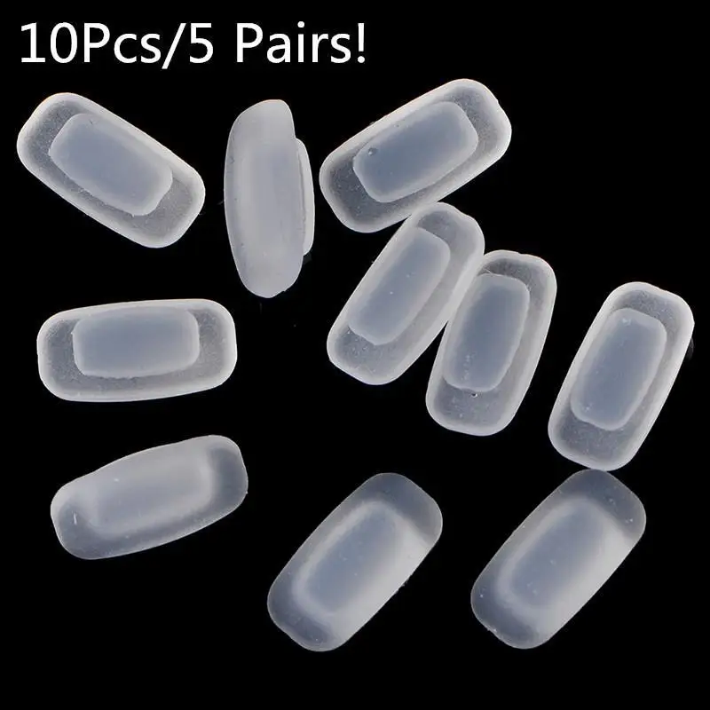 Wholesale 10PCS/5 Pairs Square Silicone Airbag Soft Nose Pads On Glasses Slot Type Embedding Cassette Anti-Slip Toos Eyeglasses