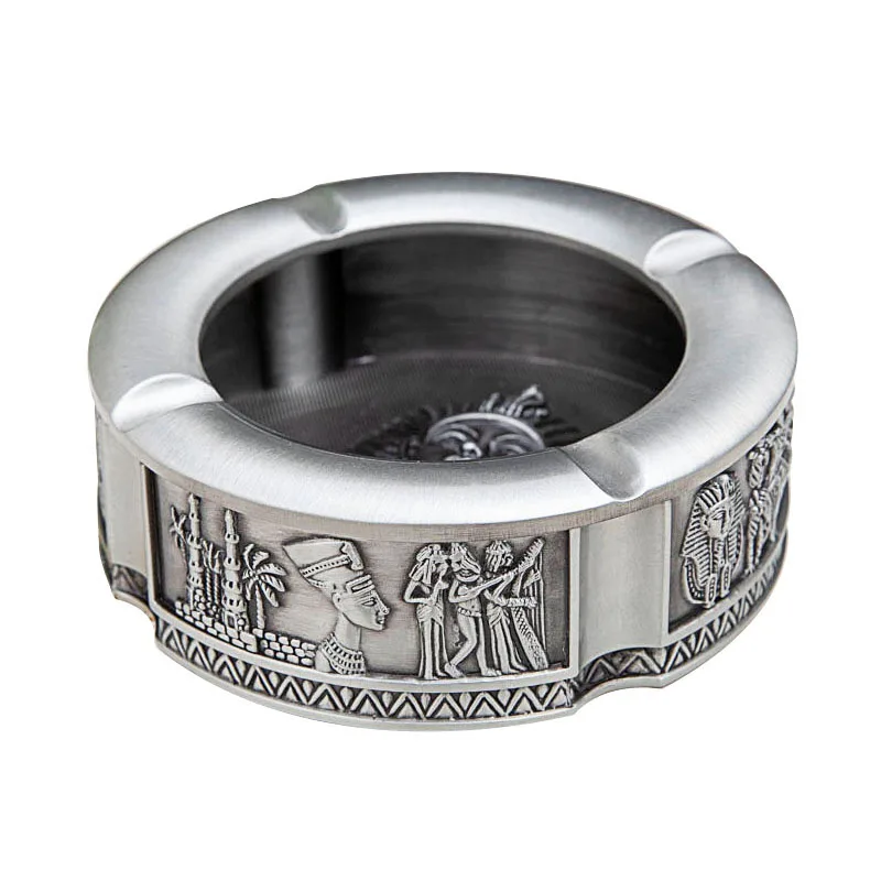 

Creative Retro Ashtray With Egyptian Pharaoh Patterns, Personalized Metal Ashtray For Home, Office And Bedroom, High-End Gift