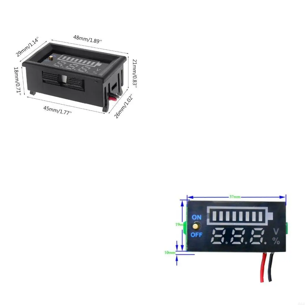

Energy Saving Dual USB Digtal Voltmeter with Switch Acid Battery Capacity Meter