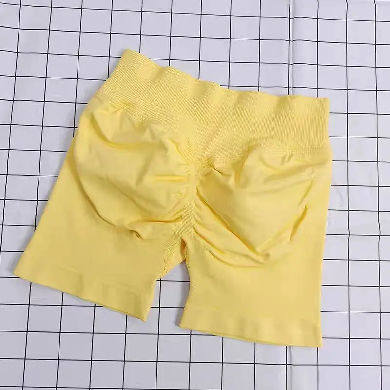 

2025 New Seamless Shorts 4.5 Gym Shorts Women Fitness Sports Low Ribbed Band Workout Scrunch Butt Yoga Booty Running Short Pants