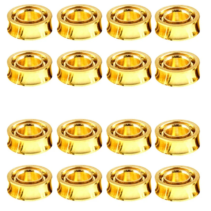 16 Pcs Steel Gold-Plated R188 KK Bearing Speed Responsive Bearings R188 U Groove For Yoyos Models