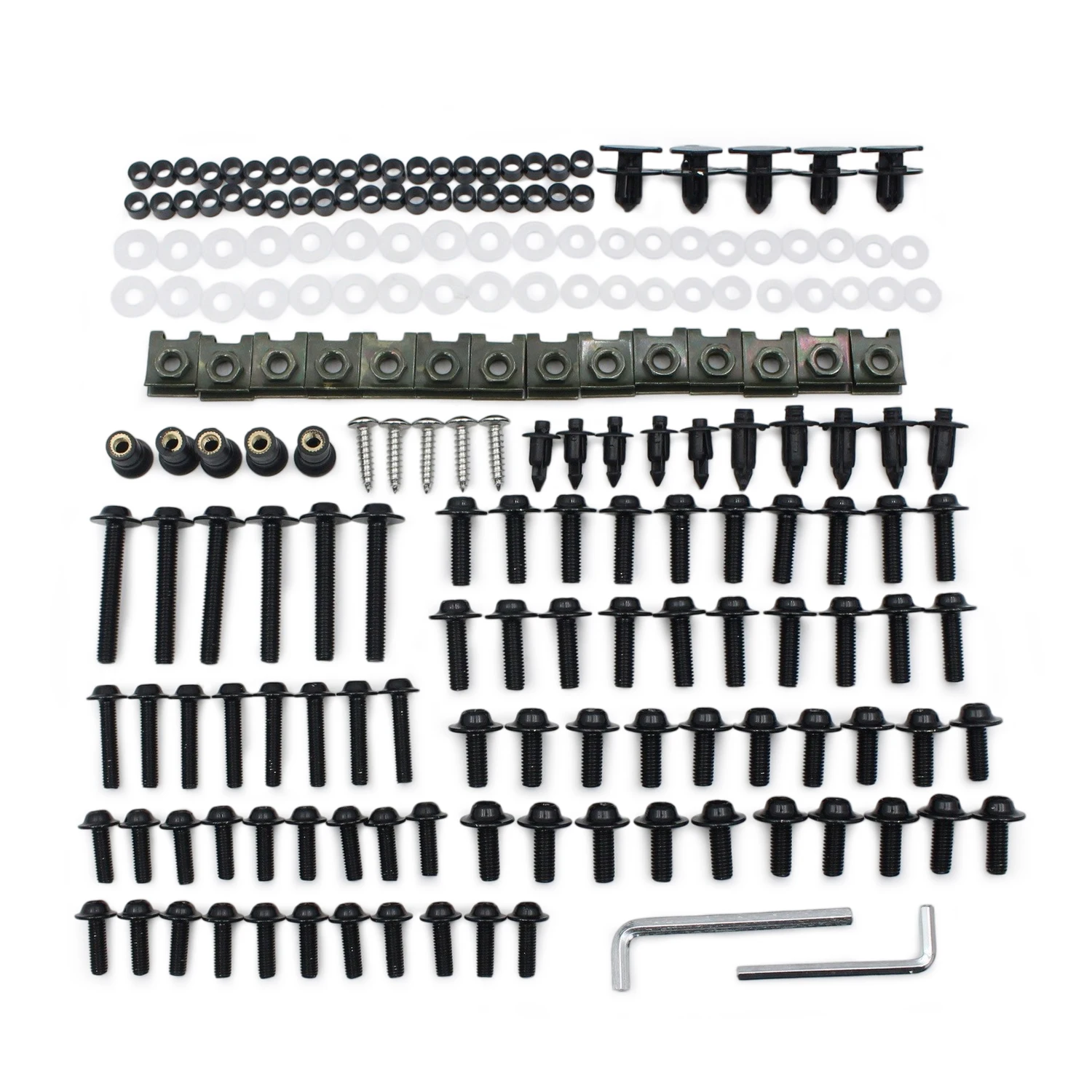 195pcs Motorcycle Full Fairing Bolts Kit Bodywork Screw Nuts For Kawasaki KLR250 KLR650 Ninja 1000 1000R 250 250R 300 500 500R 2