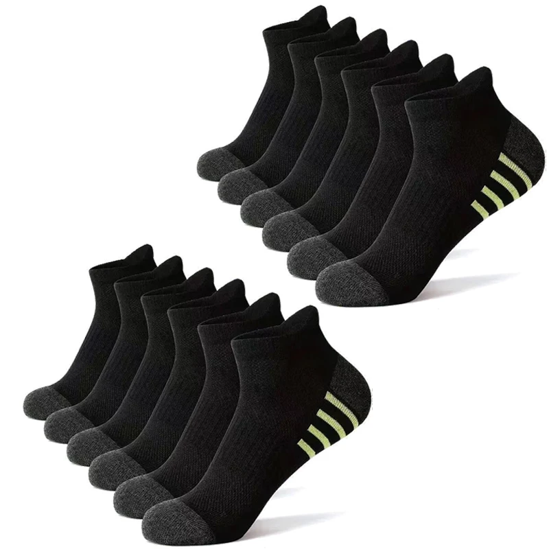 12 Paar Herren-Sportsocken in Übergröße, EU39-46, atmungsaktiv, bequem, schwarz, weiß, Freizeit, Outdoor, kurze Socken für Herren