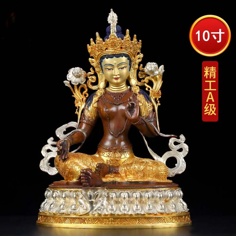 Large High grade buddha statue Temple HOME altar worship Family protect God Buddhism Gilding Green Tara Guanyin Buddha statue