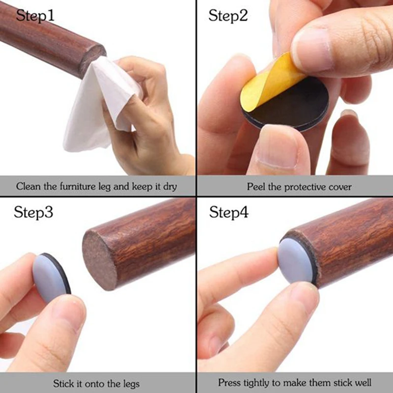 40 Uds. Almohadillas deslizantes para patas de muebles, espesantes y fáciles de mover, alfombrilla autoadhesiva para suelo, Protector de suelo antiruido