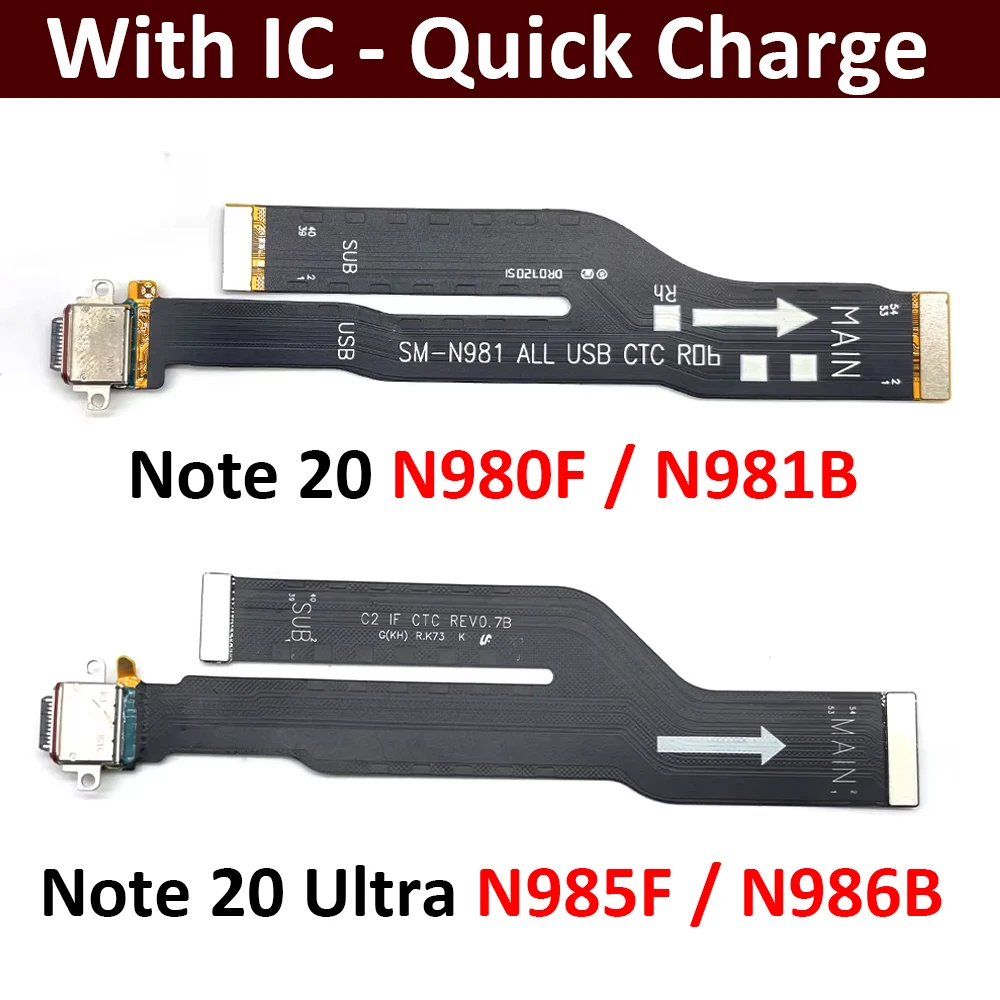 

USB-порт для зарядки, док-станция, зарядная плата, гибкий кабель для Samsung Note 20 Ultra 5G N980 N981 N985 N986