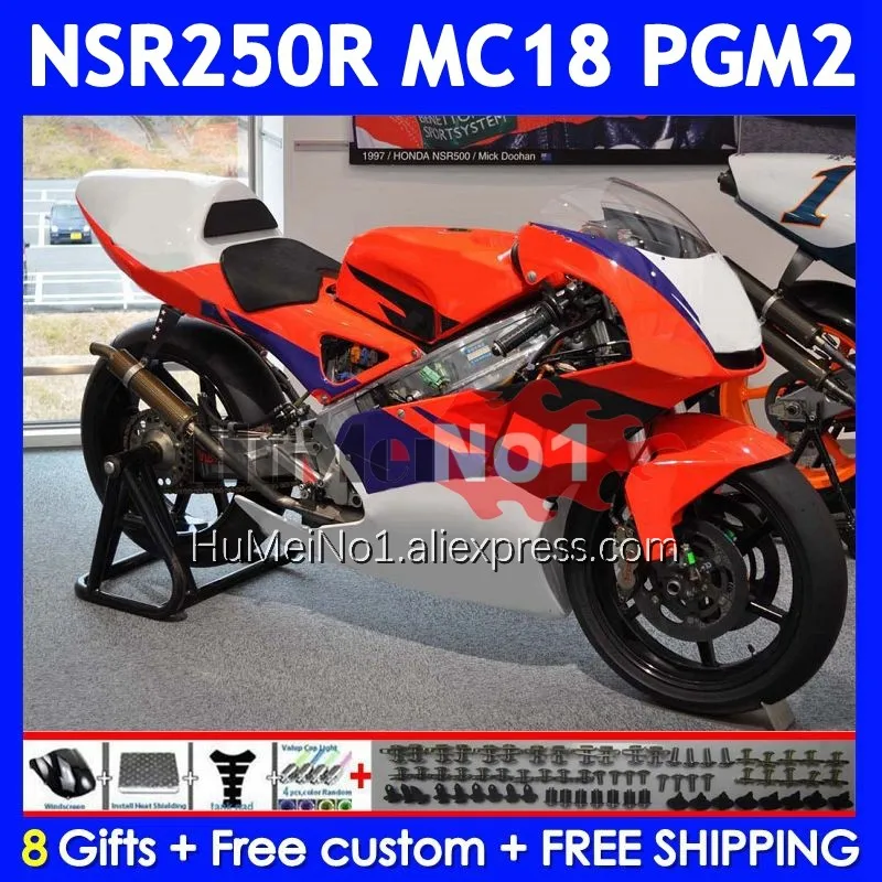 Body For HONDA NSR250R NS250 NSR 250 R NSR 250R 1988 1989 14No.85 MC16 MC18 PGM2 NSR250 Orange Red RR NSR250RR 88 89 Fairings