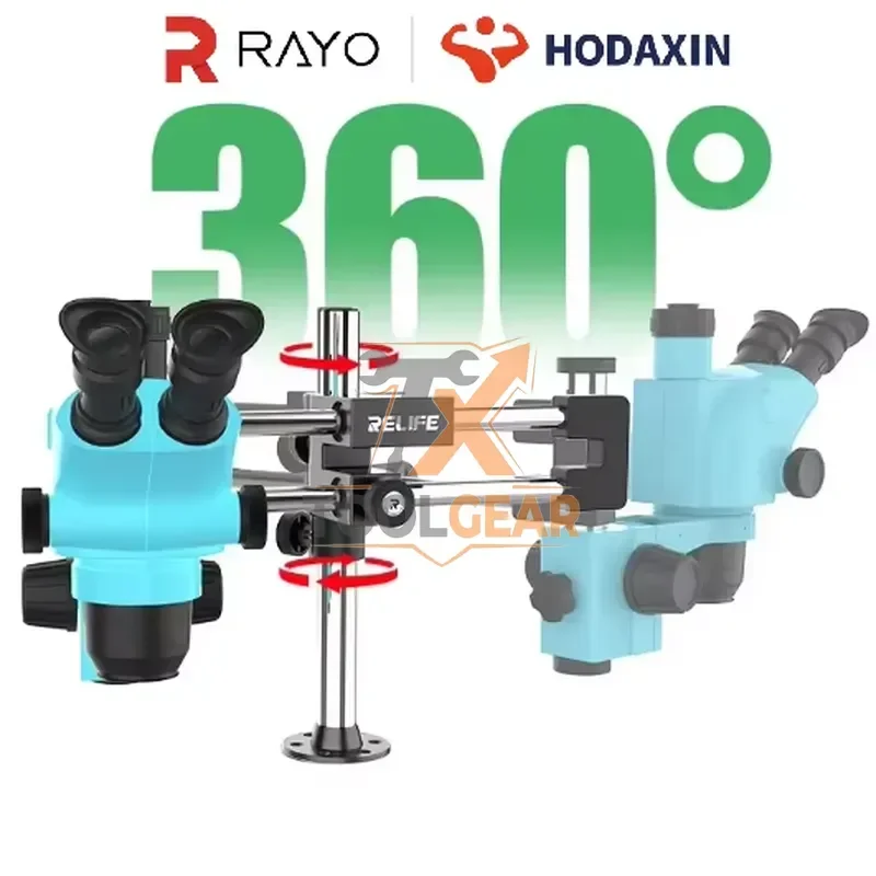 2026hotsale* RELIFE MS2 Pro Microscope Bracket Holder Double Bearing Double Bar 360° Rotatable & Multi-angle Adjustable