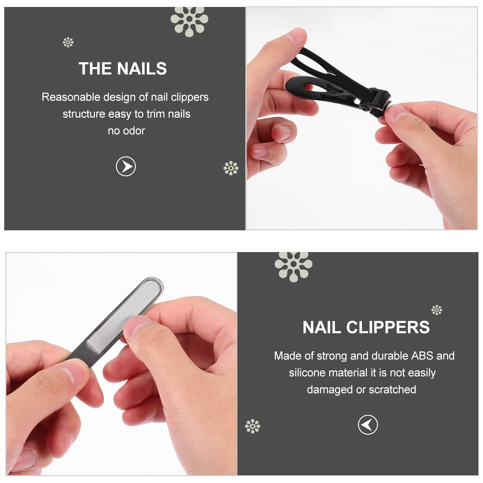 Nagelfeilen-Set aus Edelstahl, Maniküre- und Pediküre-Werkzeuge für Fingernägel, Zehennägel, einfach tragbar, Reisegröße