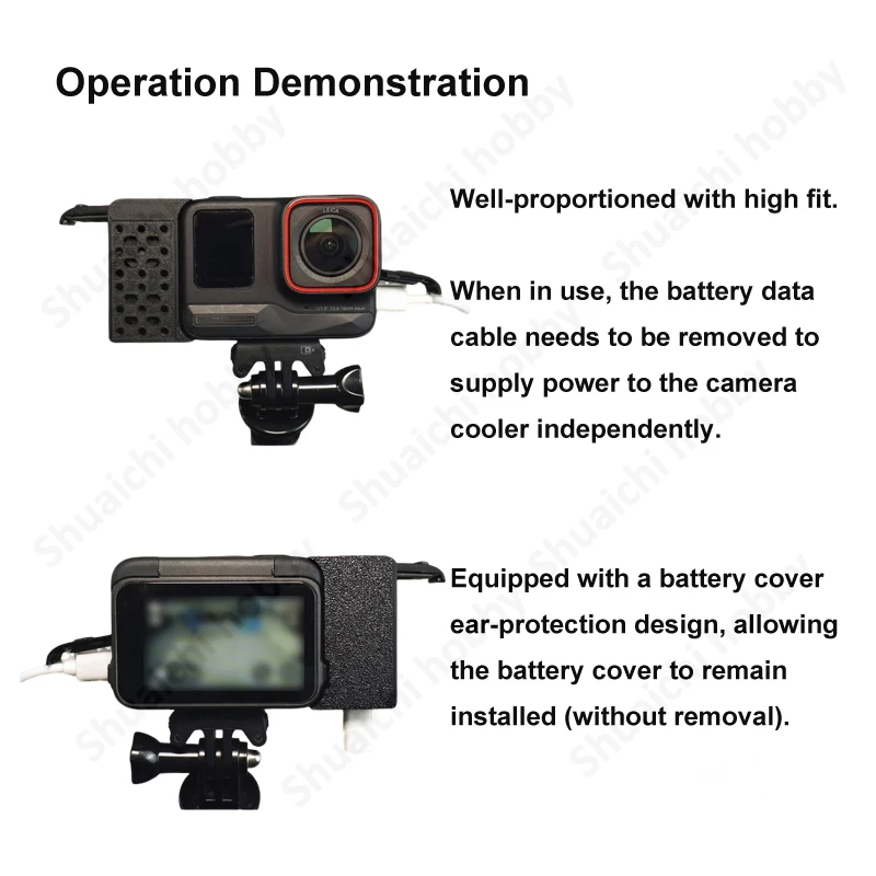 1PCS Action Kamera Kühler Typ-C Port Dual-fan Kühler Horizontale/Vertikale Verwendung Outdoor Aufnahme Begleiter für Insta360 AcePro