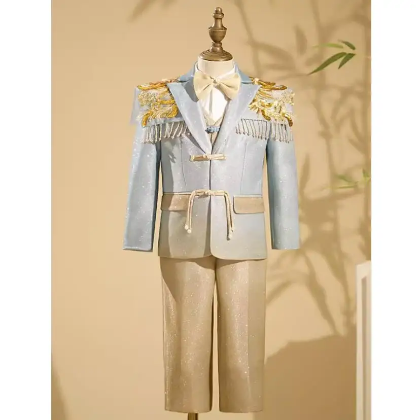 

Children's Suit Host Performance Costume Kids Wedding Birthday Baptism Formal Party Evening Gown Boy Catwalk Blazer Sets a3224