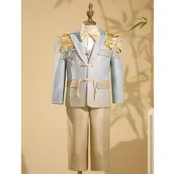 Children's Suit Host Performance Costume Kids Wedding Birthday Baptism Formal Party Evening Gown Boy Catwalk Blazer Sets A3224